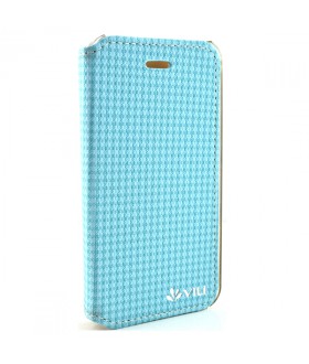 Vili Plaid Style Flip Θήκη iPhone 4 & 4S Μπλε